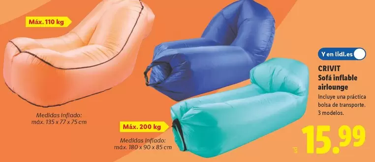 Crivit - Sofá Inflable Airlounge