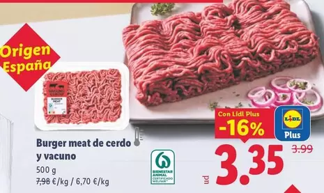Burger Meat De Cerdo Y Vacuno