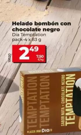 Dia Temptation - Helado Bombón Con Chocolate Negro