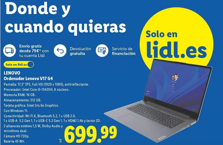 Lenovo - Ordinador V17 G4
