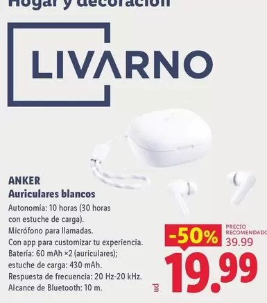 Auriculares Blancos