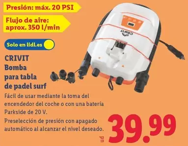 Crivit - Bomba Para Tabla De Padel Surf