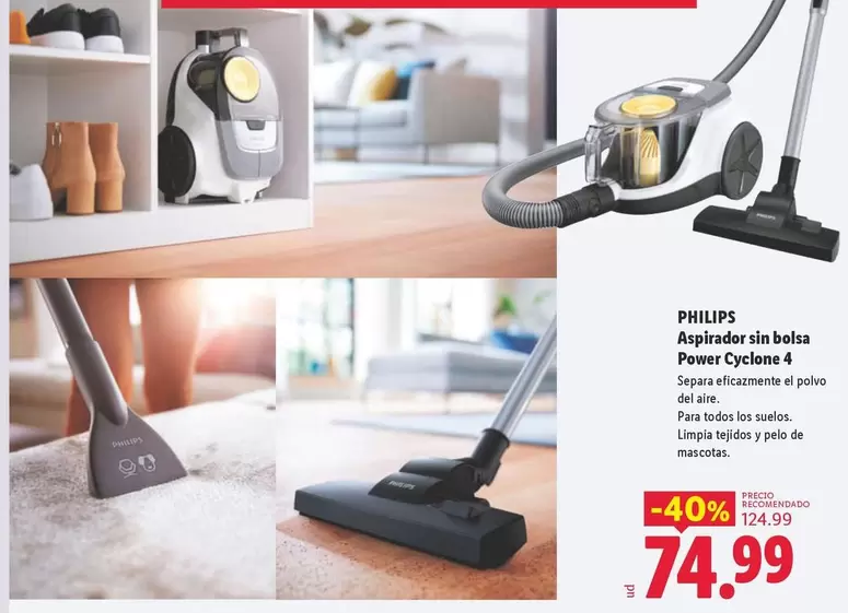 Philips - Aspirador Sin Bolsa Power Cyclone 4