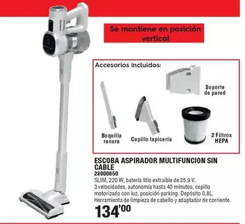 Escoba Aspirador Multifuncion Sin Cable