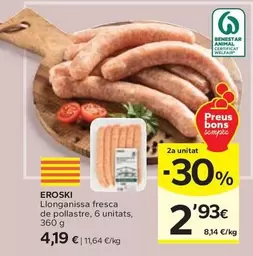 Eroski - Longanissa Fresca De Pollastre