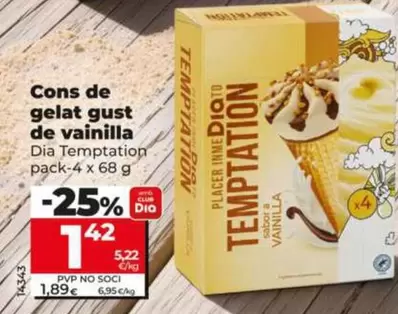 Dia Temptation - Helado Cono Sabor A Vainilla