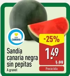 Sandía Canaria Negra Sin Pepitas