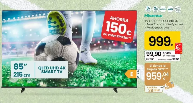 Hisense - Tv Qled Uhd 4k 85E7S