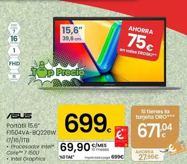 Asus - Portátil 15.6" F1504VA-BQ226W