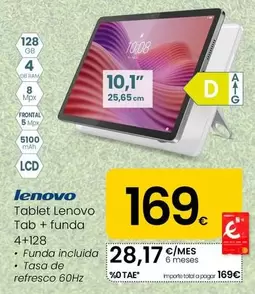 Lenovo - Tablet Tab + Funda 4 + 128 