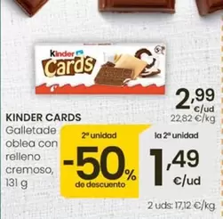 Kinder Cards - Galletade Oblea Con Rellene Cremoso