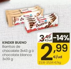 Kinder Bueno - Barritas De Chocolate O Chocolate Blanco