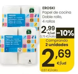 Eroski - Papel De Cocina Doble Rollo