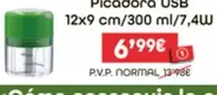 Picadora Usb 12x9 Cm/300 ml/7,4W