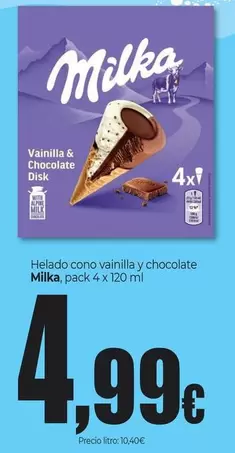 Milka - Helado Cono Vainilla Y Chocolate