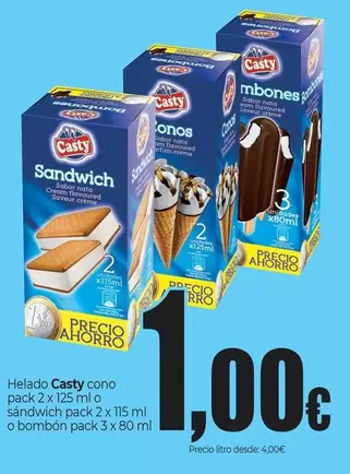 Casty - Helado Cono O Sandwich O Bombon