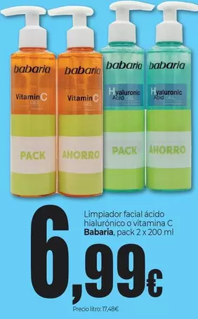 Babaria - Limpiador Facial Ácido Hialurónico O Vitamina C