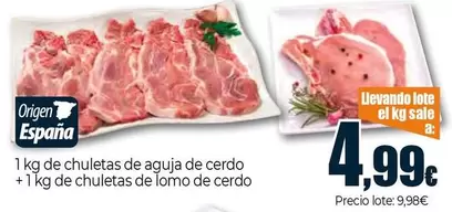 Chuletas De Aguja De Cerdo + Chuletas De Lomo De Cerdo