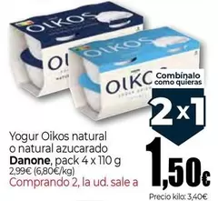 Danone - Yogur Oikos Natural O Natural Azucarado