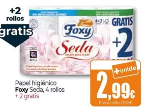 Foxy - Papel Higienico Seda, 4 Rollos