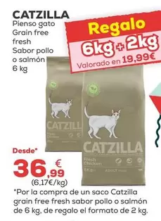 Catzilla - Pienso Gato Grain Free Fresh Sabor Pollo O Salmon