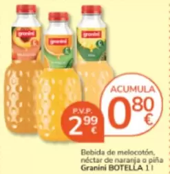 Granini - Bebida De Melocoton, Néctar De Naranja O Pina