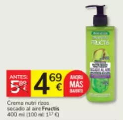 Fructis - Crema Nutri Rizos Secado Al Aire