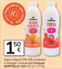 Consum - Iogurt Liquid 0% 0% Maduixa O Mango I Maracuja
