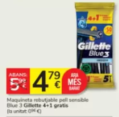 Gillette - Maquineta Rebutiable Pell Sensible Blue 3