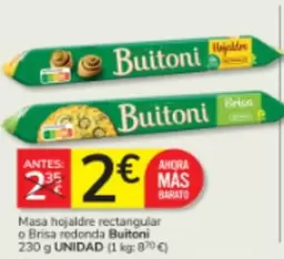 Buitoni - Masa Hojaldre Rectangular O Brisa Redonda