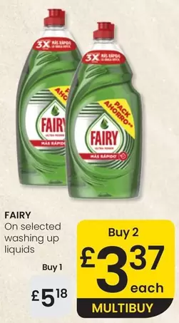 Fairy - On Selected Washing Up Liquidos