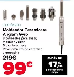 Cecotec - Moldeador Ceramicare Airglam Gyro