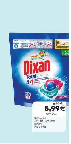 Dixan - Detergente 4+1 Tiro Caps Total