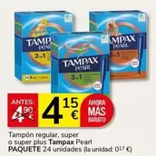 Tampax - Tampón Regular, Super O Super Plus Pearl