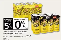 Schweppes - Tónica Original O Tónica Zero Lata