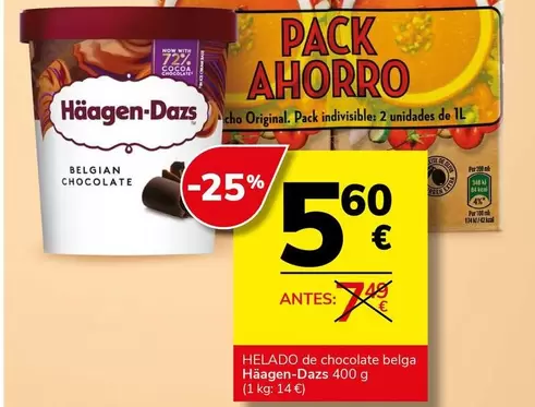 Häagen-Dazs - Helado De Chocolate Belga