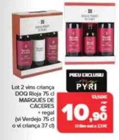 Marqués de Cáceres - Lot 2 Vins Criança DOQ Rioja
