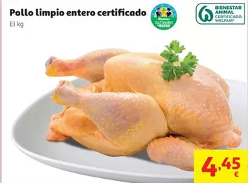 Pollo Limpio Entero Certificado Clb Auchan Bja Atm Kg