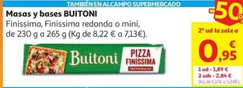 Base Para Pizza Finissima Rectangular Buitoni 260g.