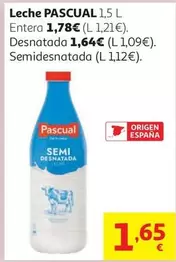 Leche Entera Pascual Bot. 1,5l