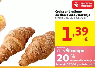 Alcampo - Croissant Relleno De Chocolate Y Naranja