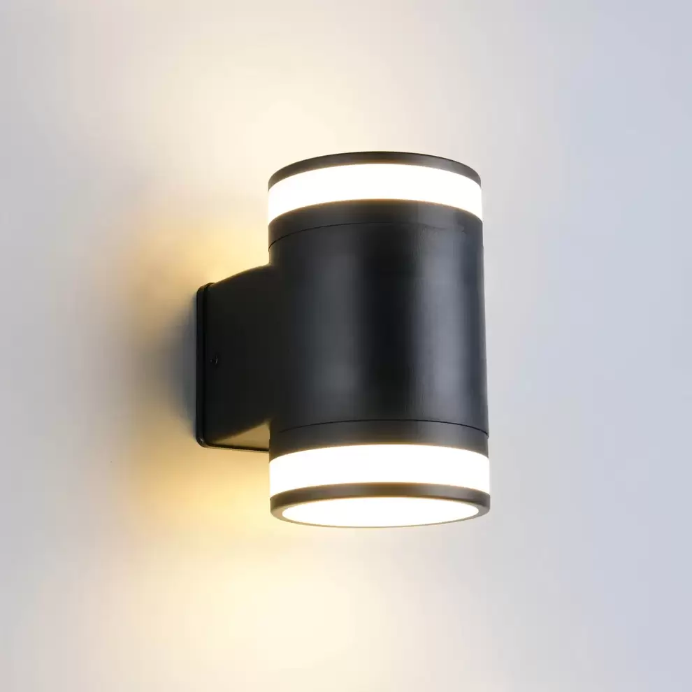 APLIQUE EXTERIOR 2 LUCES GX53 2x10W 4000K IP44 NEGRO CELANDINE