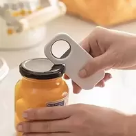 3 in 1 Magnetic Bottle Opener, Can Opener and More White Stainless Steel Manual Kitchen Gadget for Beer and Soda Cans Wall Mount and Portable for Home Camping Bar (1