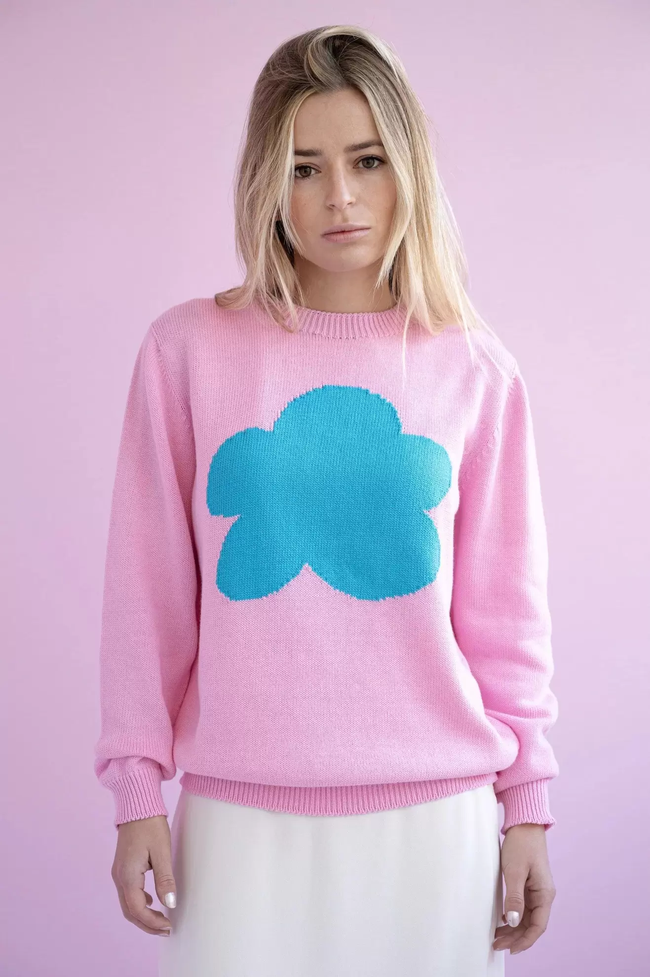 WOMEN'S COTTON JERSEY PINK CLOUD TURQUOISE