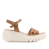 Sandalias Cuña Porronet Elsa Taupe Con...