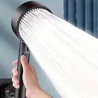 5 Modes High Pressure Shower Head with 380% Water Lift Increase - Rain Shower System Suitable for Bathrooms, Black
