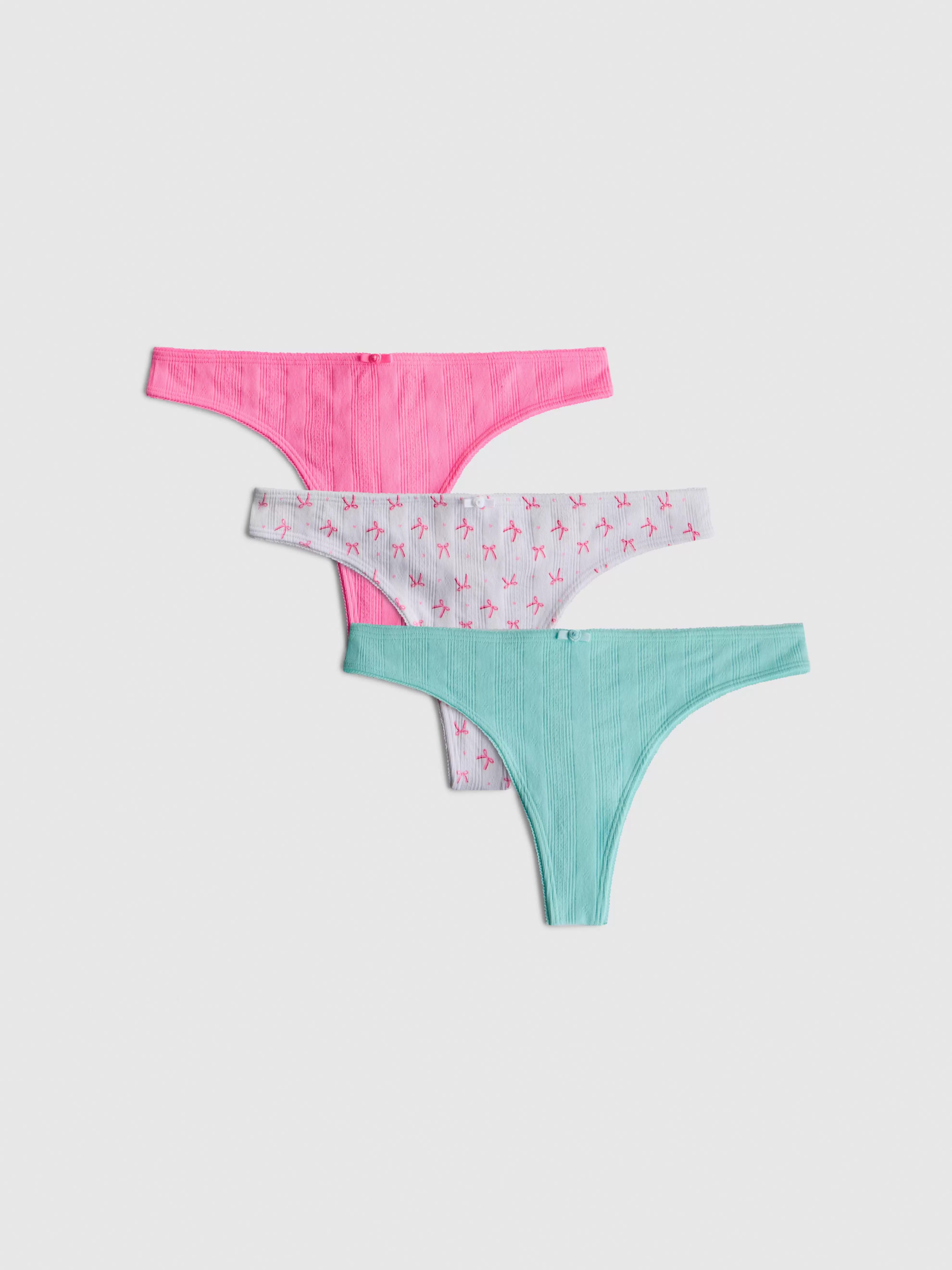 Pack de 3 tangas de pointelle sin costuras