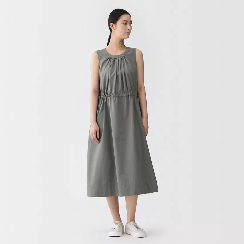 Vestido sin mangas de mezcla de washi para mujer