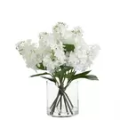 Composition d'Hydrangeas pointus en vase 55 cm - Blanc