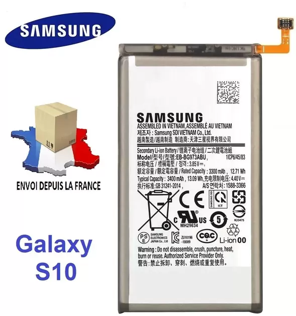 BATTERIE ORIGINALE SAMSUNG GALAXY S10 EB-BG973ABU SM-G973F/DS 3400mAh BATTERY